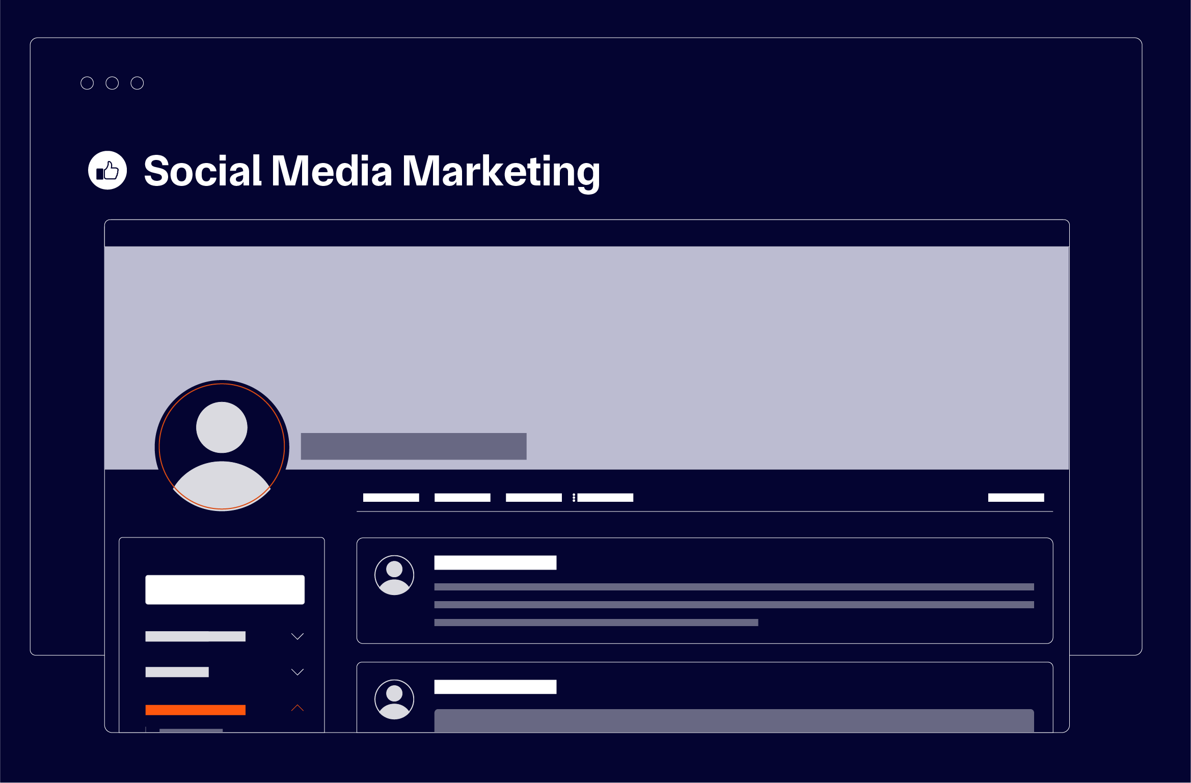 Graphic depiction of a social media platform