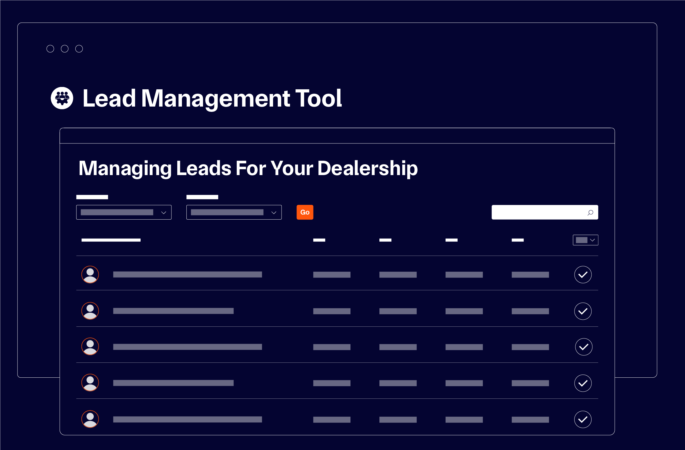 graphic depiction of a dashboard managing leads